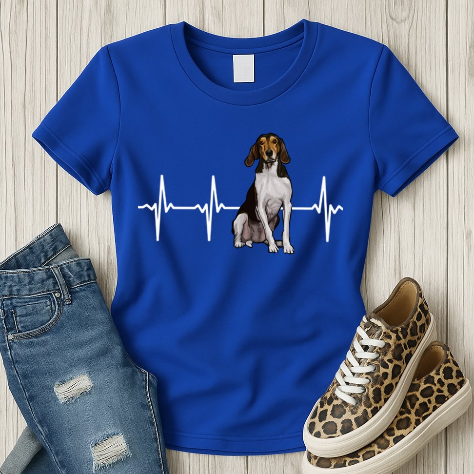 Treeing Walker Coonhound Heartbeat Dog Lover Gift Womens T-Shirt