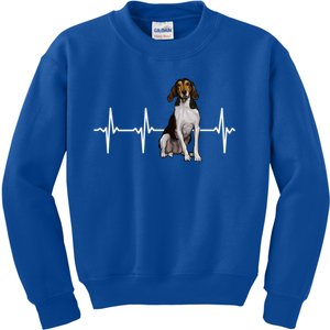 Treeing Walker Coonhound Heartbeat Dog Lover Gift Kids Sweatshirt