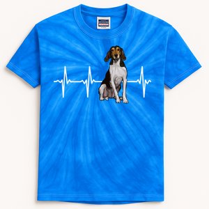 Treeing Walker Coonhound Heartbeat Dog Lover Gift Kids Tie-Dye T-Shirt