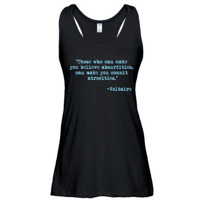 Those Who Can Make You Believe Absurdities... Voltaire Ladies Essential Flowy Tank