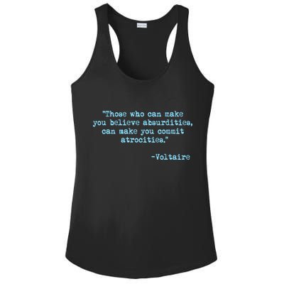 Those Who Can Make You Believe Absurdities... Voltaire Ladies PosiCharge Competitor Racerback Tank
