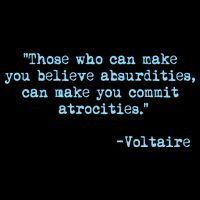 Those Who Can Make You Believe Absurdities... Voltaire Youth Performance Sprint T-Shirt