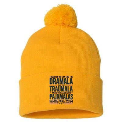 Together We. Can End The Dramala And The Traumala Pom Pom 12in Knit Beanie