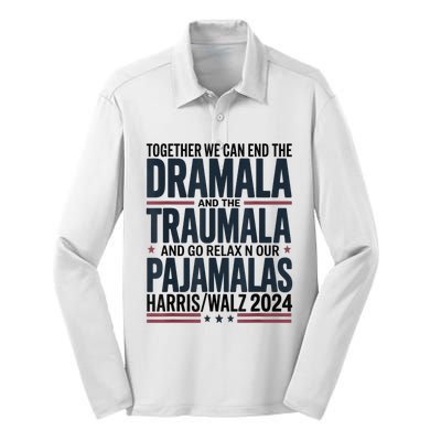 Together We. Can End The Dramala And The Traumala Silk Touch Performance Long Sleeve Polo