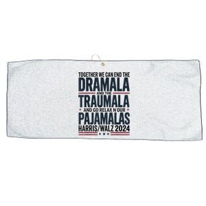 Together We. Can End The Dramala And The Traumala Large Microfiber Waffle Golf Towel