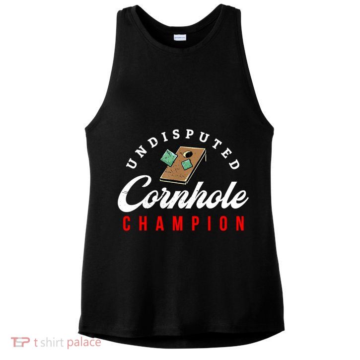 Tournament Win Cornhole Champion Corn Hole Champ Ladies PosiCharge Tri-Blend Wicking Tank