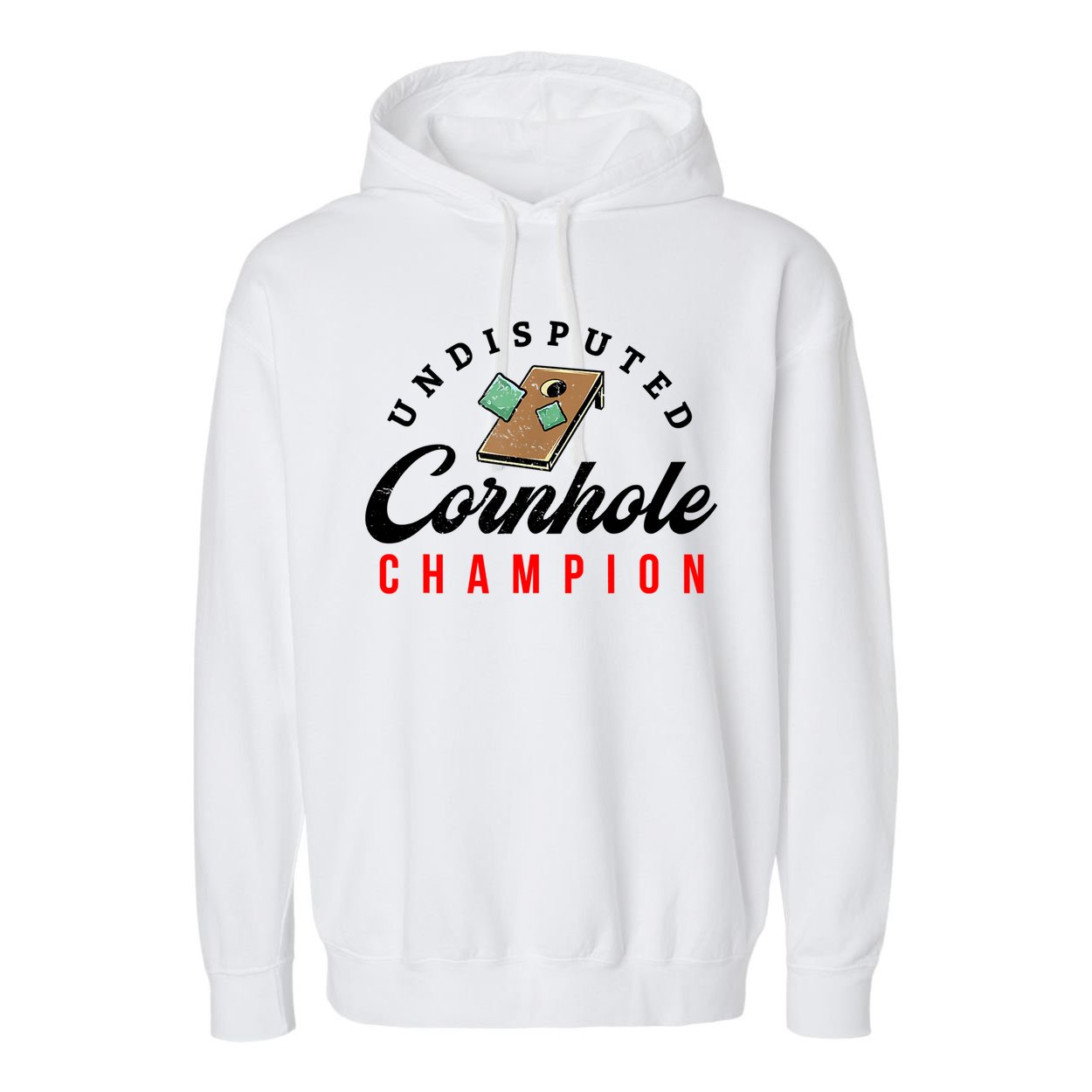 Tournament Win Cornhole Champion Corn Hole Champ Garment-Dyed Fleece Hoodie