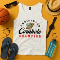 Tournament Win Cornhole Champion Corn Hole Champ Tank Top