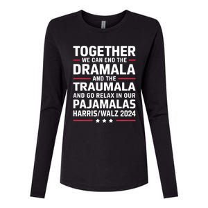 Together We Can End The Dramala And The Traumala Womens Cotton Relaxed Long Sleeve T-Shirt