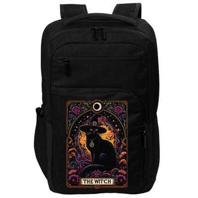 The Witch Cat Tarot Card Halloween Vintage Gothic Impact Tech Backpack