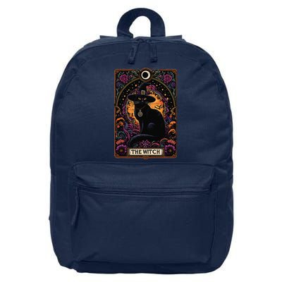 The Witch Cat Tarot Card Halloween Vintage Gothic 16 in Basic Backpack