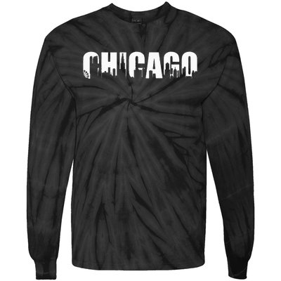 The Windy City Chicago Illinois Home City Tie-Dye Long Sleeve Shirt