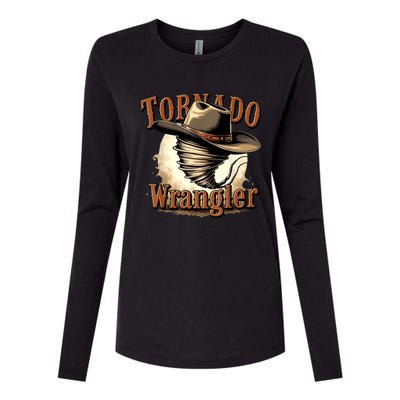 Tornado Wrangler Cowboy Wrangler Womens Cotton Relaxed Long Sleeve T-Shirt