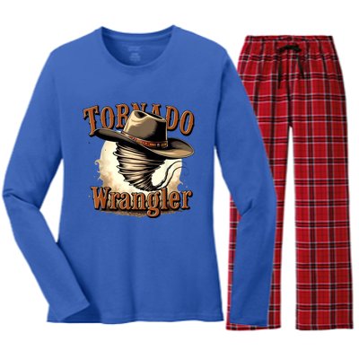 Tornado Wrangler Cowboy Wrangler Women's Long Sleeve Flannel Pajama Set 