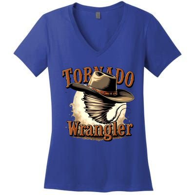 Tornado Wrangler Cowboy Wrangler Women's V-Neck T-Shirt