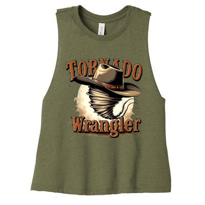 Tornado Wrangler Cowboy Wrangler Women's Racerback Cropped Tank