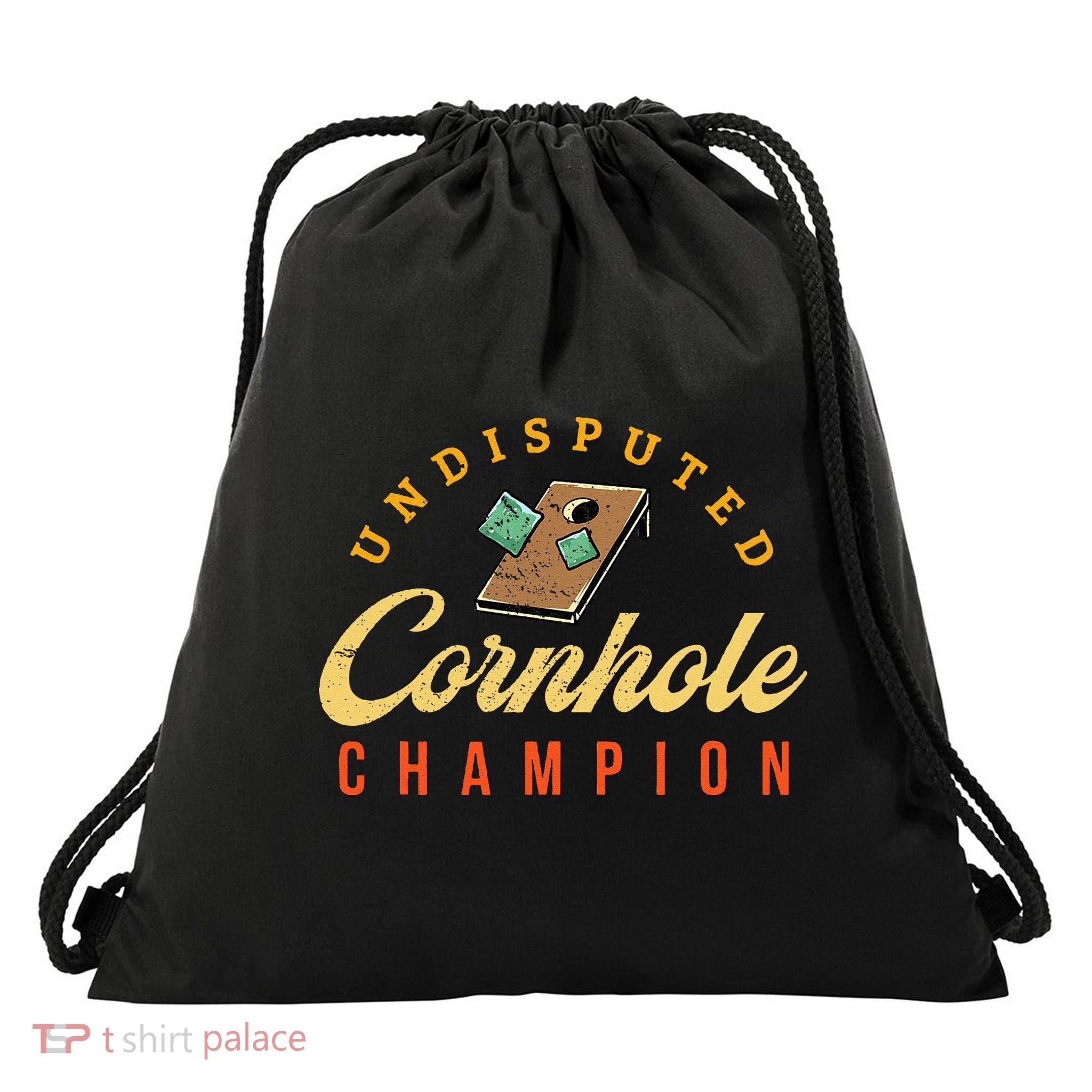 Tournament Win Cornhole Champion Corn Hole Champ Toss Game Drawstring Bag