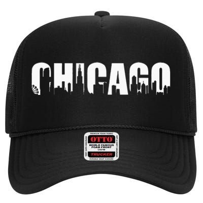 The Windy City Chicago Illinois Home City High Crown Mesh Back Trucker Hat