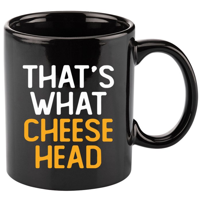 Thats What Cheese Head Green Bay Packer 11oz C Handle Ceramic Mug