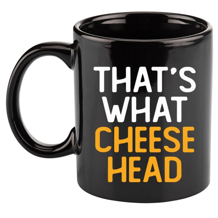 Thats What Cheese Head Green Bay Packer 11oz C Handle Ceramic Mug