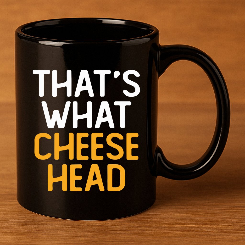 Thats What Cheese Head Green Bay Packer 11oz C Handle Ceramic Mug