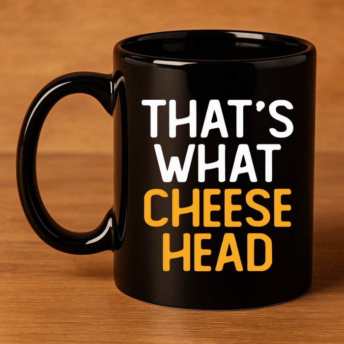 Thats What Cheese Head Green Bay Packer 11oz C Handle Ceramic Mug