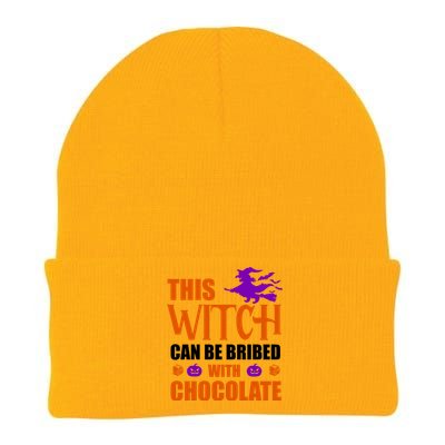 This Witch Can Be Bribed With Chocolate Knit Cap Winter Beanie