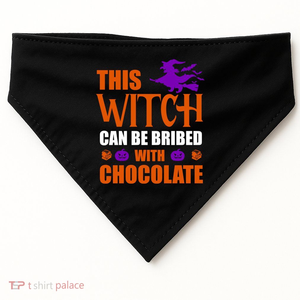 This Witch Can Be Bribed With Chocolate USA-Made Doggie Bandana