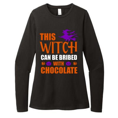 This Witch Can Be Bribed With Chocolate Womens CVC Long Sleeve Shirt