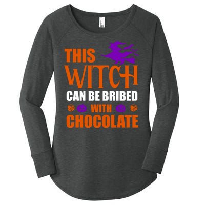 This Witch Can Be Bribed With Chocolate Women's Perfect Tri Tunic Long Sleeve Shirt