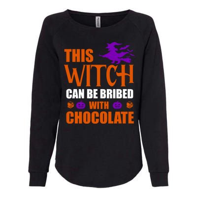 This Witch Can Be Bribed With Chocolate Womens California Wash Sweatshirt