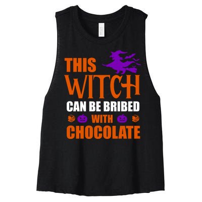 This Witch Can Be Bribed With Chocolate Women's Racerback Cropped Tank