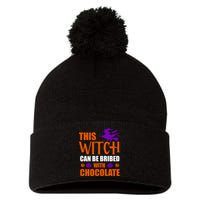 This Witch Can Be Bribed With Chocolate Pom Pom 12in Knit Beanie