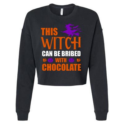 This Witch Can Be Bribed With Chocolate Cropped Pullover Crew