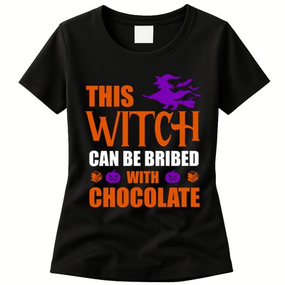 This Witch Can Be Bribed With Chocolate Womens T-Shirt