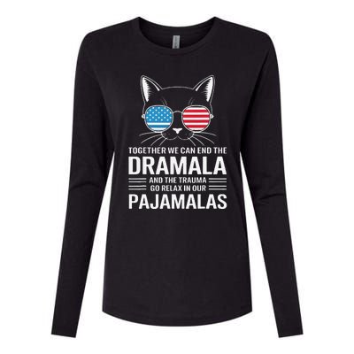 Together We Can End The Dramala And The Trauma And Go Relax Womens Cotton Relaxed Long Sleeve T-Shirt