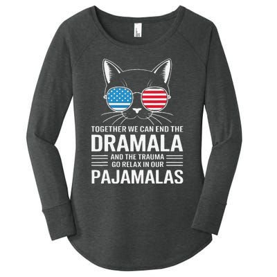 Together We Can End The Dramala And The Trauma And Go Relax Women's Perfect Tri Tunic Long Sleeve Shirt