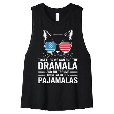 Together We Can End The Dramala And The Trauma And Go Relax Women's Racerback Cropped Tank