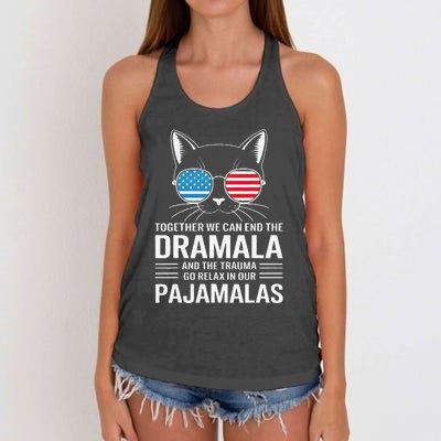 Together We Can End The Dramala And The Trauma And Go Relax Women's Knotted Racerback Tank