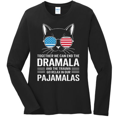 Together We Can End The Dramala And The Trauma And Go Relax Ladies Long Sleeve Shirt