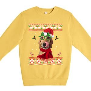 Treeing Walker Coonhound Dog Santa Hat Xmas Ugly Christmas Cute Gift Premium Crewneck Sweatshirt