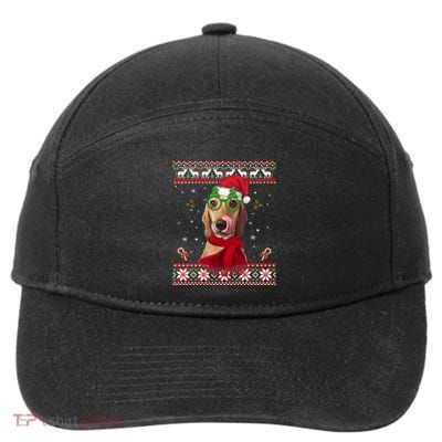 Treeing Walker Coonhound Dog Santa Hat Xmas Ugly Christmas Cute Gift 7-Panel Snapback Hat