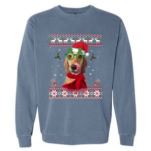 Treeing Walker Coonhound Dog Santa Hat Xmas Ugly Christmas Cute Gift Garment-Dyed Sweatshirt