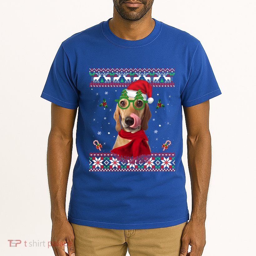 Treeing Walker Coonhound Dog Santa Hat Xmas Ugly Christmas Cute Gift Tall T-Shirt