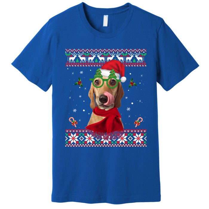 Treeing Walker Coonhound Dog Santa Hat Xmas Ugly Christmas Cute Gift Premium T-Shirt