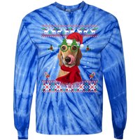 Treeing Walker Coonhound Dog Santa Hat Xmas Ugly Christmas Cute Gift Tie-Dye Long Sleeve Shirt