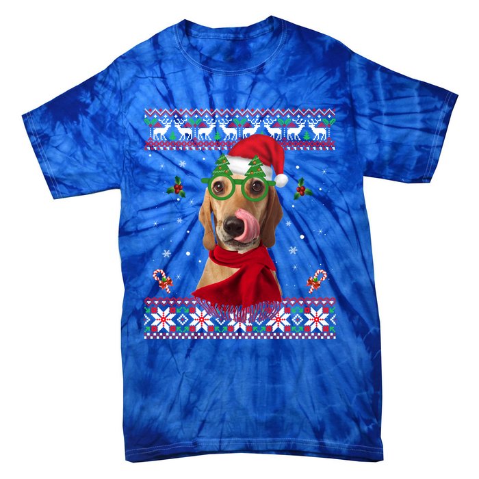 Treeing Walker Coonhound Dog Santa Hat Xmas Ugly Christmas Cute Gift Tie-Dye T-Shirt