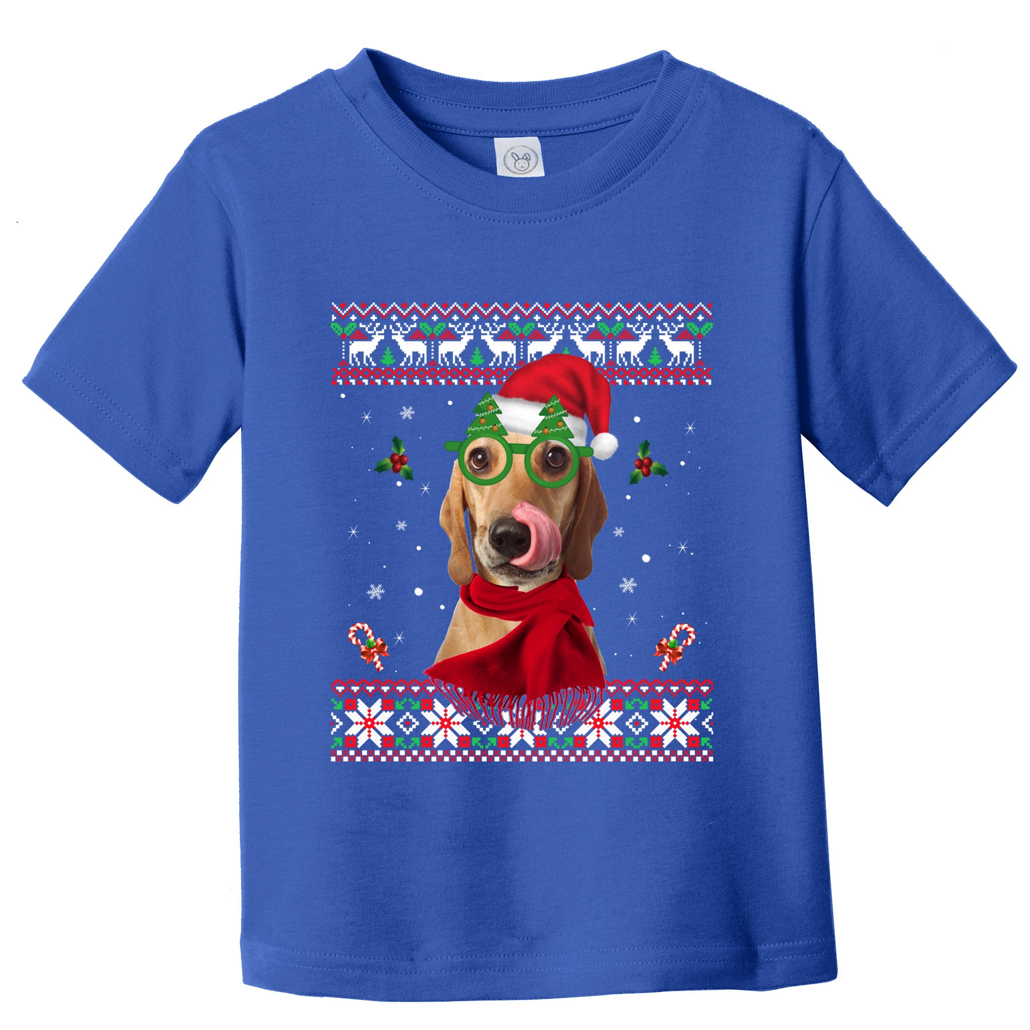 Treeing Walker Coonhound Dog Santa Hat Xmas Ugly Christmas Cute Gift Toddler T-Shirt