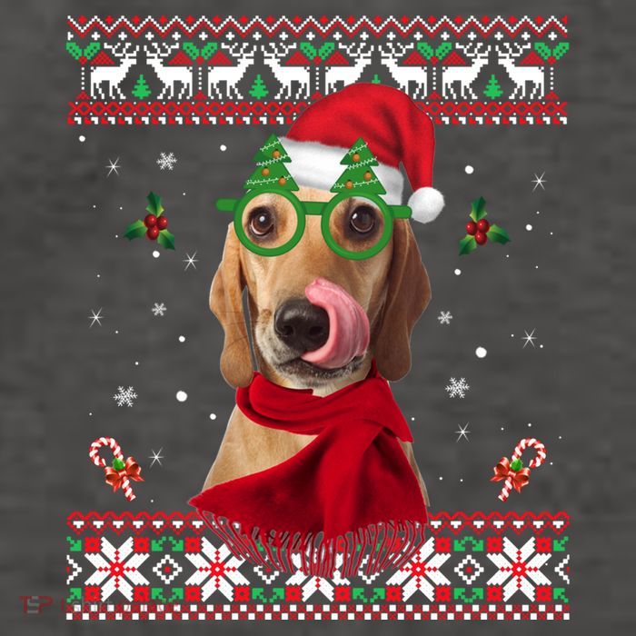 Treeing Walker Coonhound Dog Santa Hat Xmas Ugly Christmas Cute Gift Vector Backpack