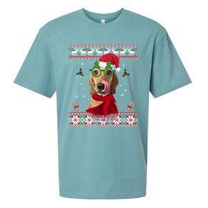 Treeing Walker Coonhound Dog Santa Hat Xmas Ugly Christmas Cute Gift Sueded Cloud Jersey T-Shirt